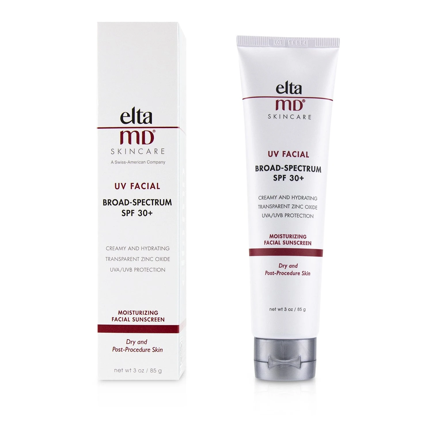 EltaMD UV Facial Moisturizing Facial Sunscreen SPF 30 - For Dry & Post Procedure Skin (Exp. Date: 03/2022) 85g/3oz - Image 5