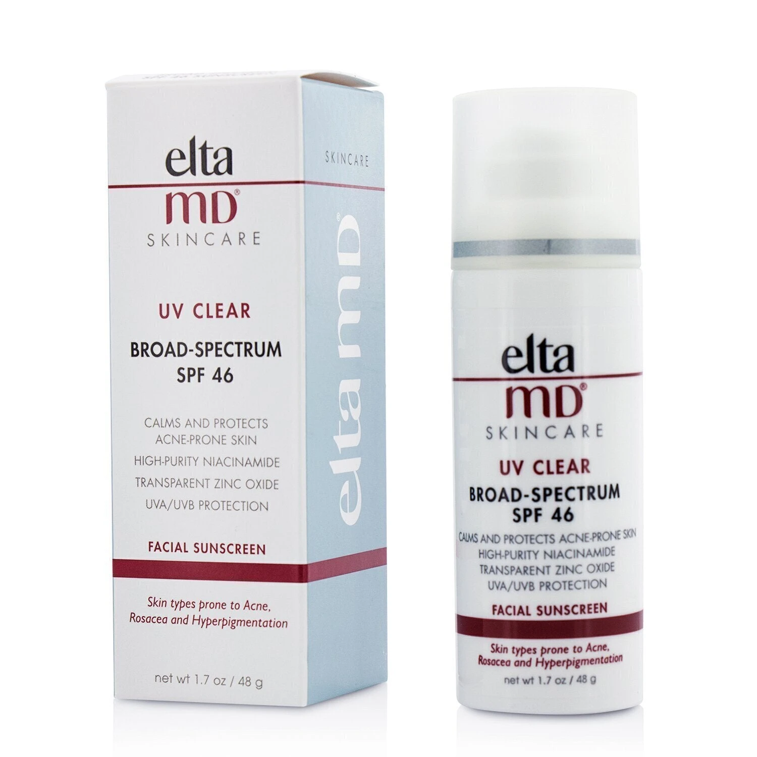 EltaMD UV Clear Facial Sunscreen SPF 46 - For Skin Types Prone To Acne, Rosacea & Hyperpigmentation (Unboxed) 48g/1.7oz - Image 2