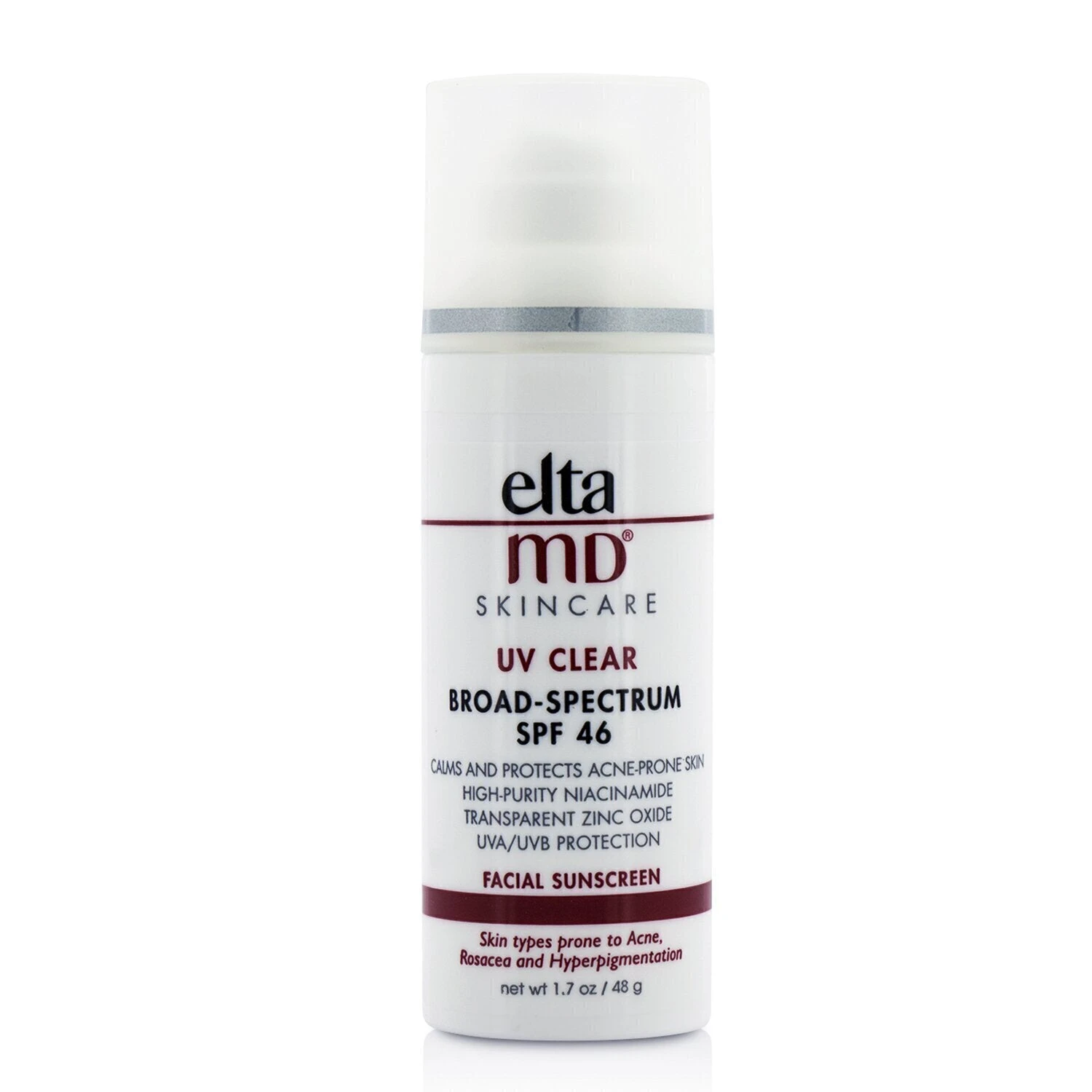EltaMD UV Clear Facial Sunscreen SPF 46 - For Skin Types Prone To Acne, Rosacea & Hyperpigmentation (Unboxed) 48g/1.7oz