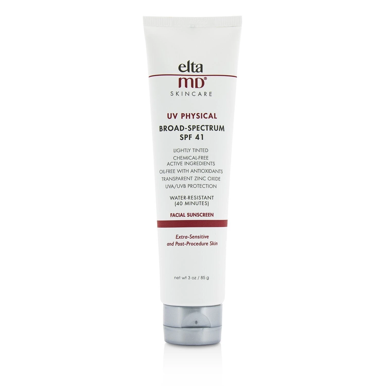EltaMD UV Physical Water-Resistant Facial Sunscreen SPF 41 (Tinted) - For Extra-Sensitive & Post-Procedure Skin 85g/3oz