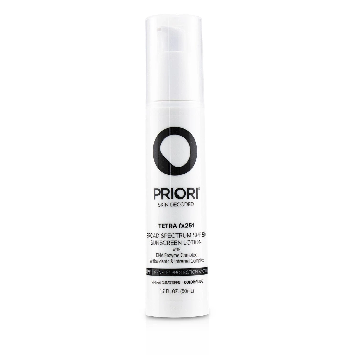 Priori TETRA Fx251 Broad Spectrum SPF 45 Sunscreen Lotion - Color Guide 50ml/1.7oz - Image 2