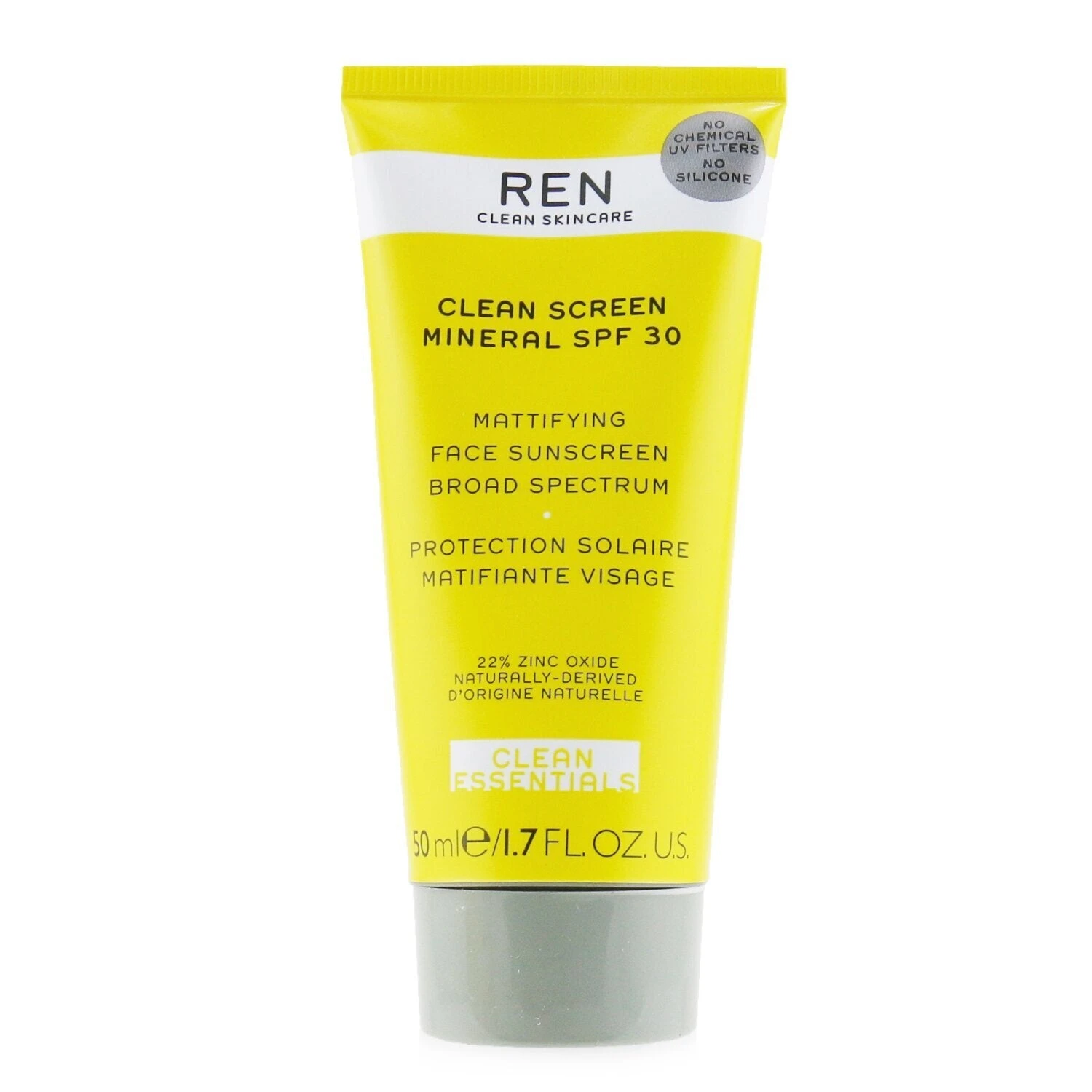 Ren Clean Essentials Clean Sreen Mineral SPF 30 Mattifying Face Sunscreen Broad Spectrum (High Protection) 50ml/1.7oz - Image 2
