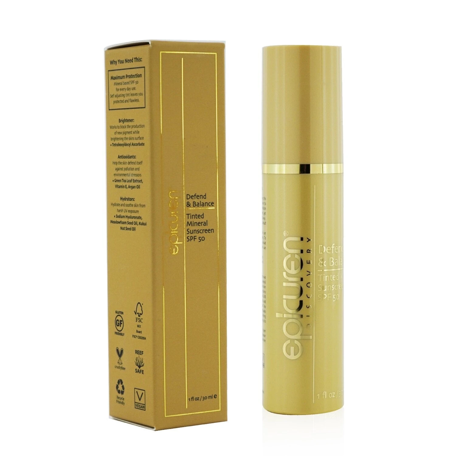 Epicuren Defend & Balance Tinted Mineral Sunscreen SPF 50 30ml/1oz - Image 2