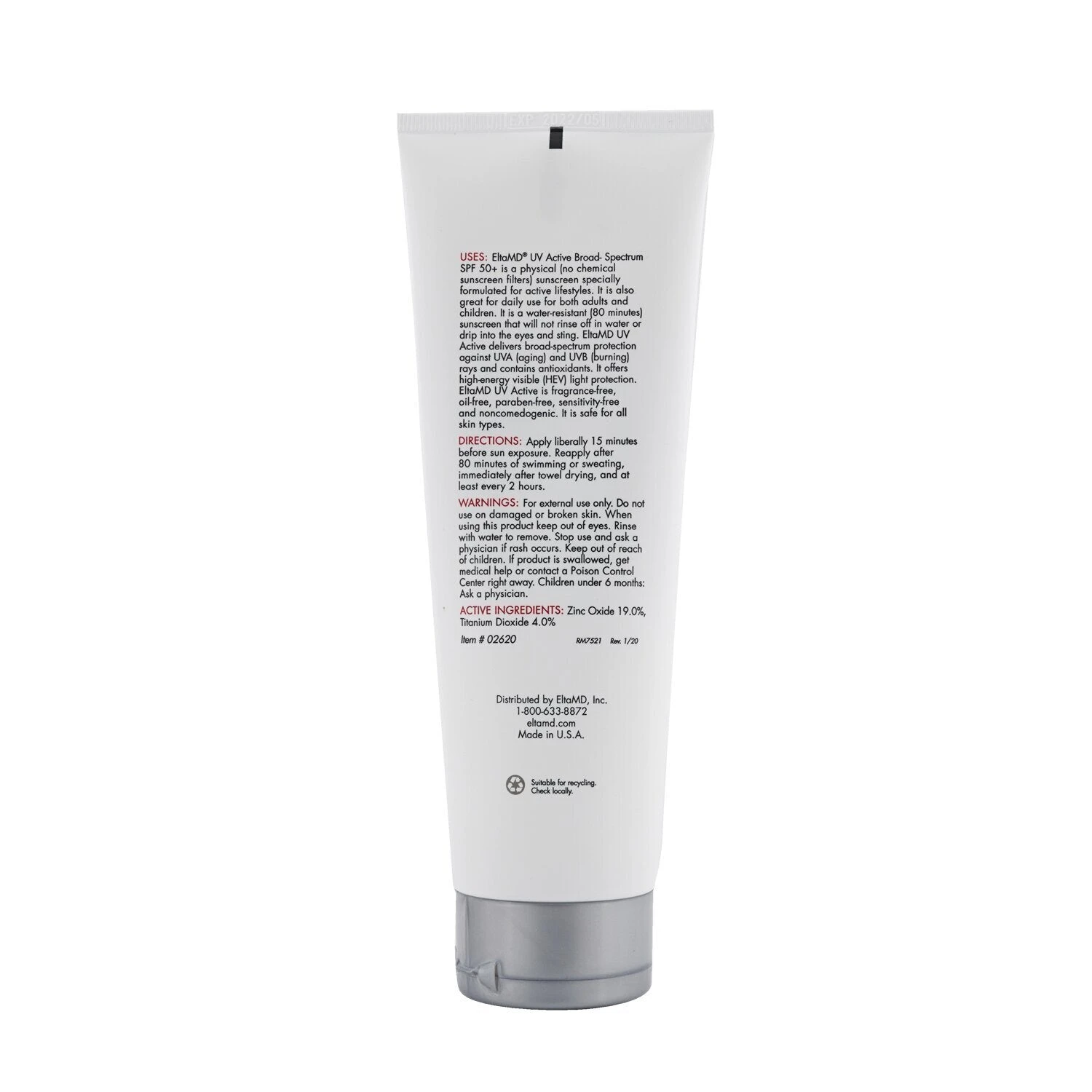 EltaMD UV Active Water-Resistant Full-Body Sunscreen SPF 50 (Exp. Date: 09/2022) 85g/3oz - Image 3
