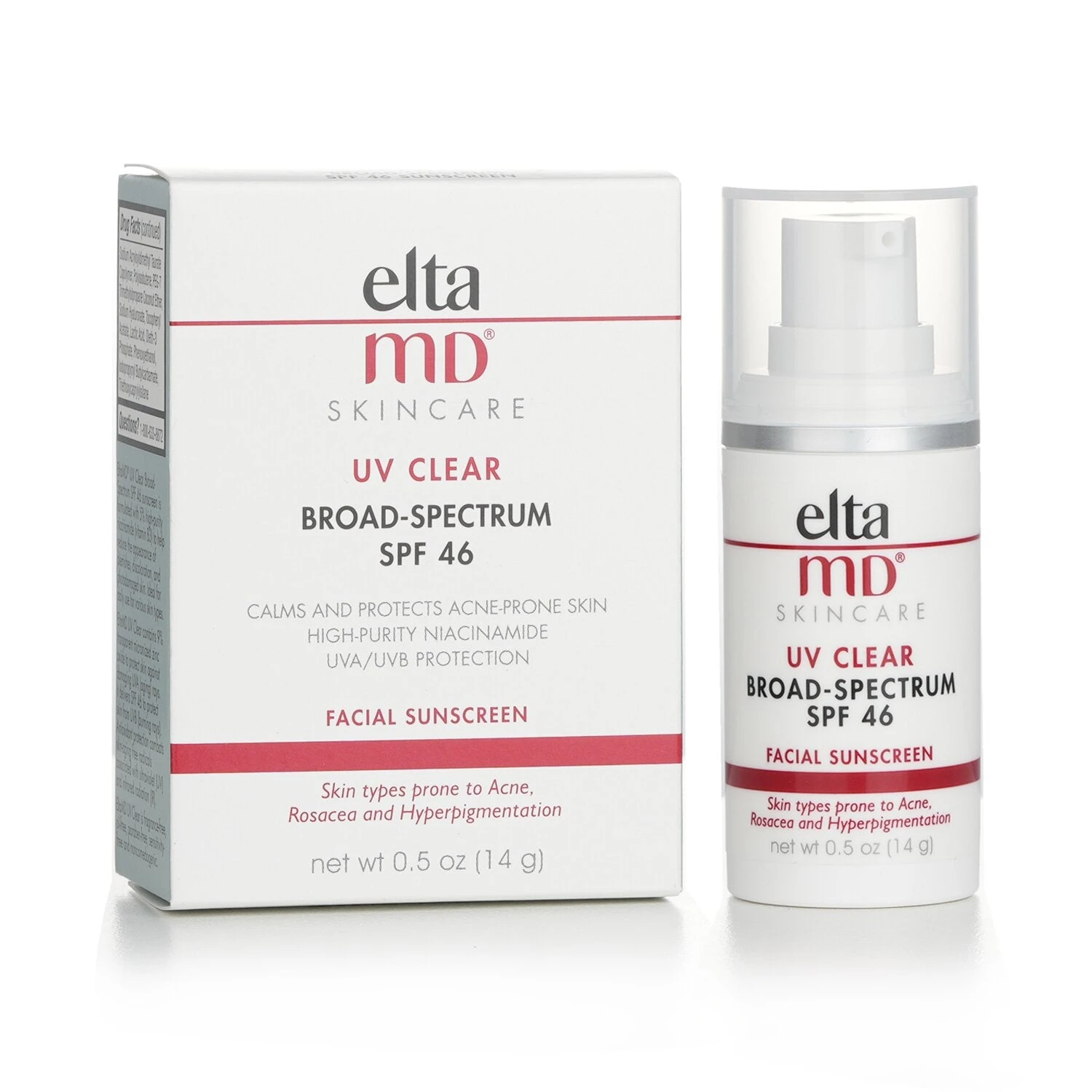 EltaMD UV Clear Facial Sunscreen SPF 46 - For Skin Types Prone To Acne, Rosacea & Hyperpigmentation (Miniature) 14g/0.5oz - Image 2