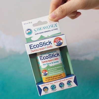EcoStick SPF 35 Kids Mineral Sunscreen Stick, Stream2Sea