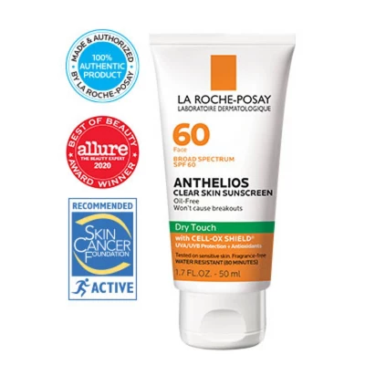 LA ROCHE-POSAY La Roche Posay Anthelios Clear Skin Fast Drying Face Sunscreen For Acne Prone Skin - SPF 60 - 1.7oz - Image 6