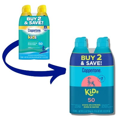 Coppertone Kids Sunscreen Spray - SPF 50 - 11oz - Twin Pack