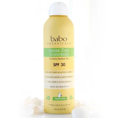 Babo Botanicals Sheer Zinc Sunscreen Spray Fragrance - SPF 30 - 6.0oz - Image 3