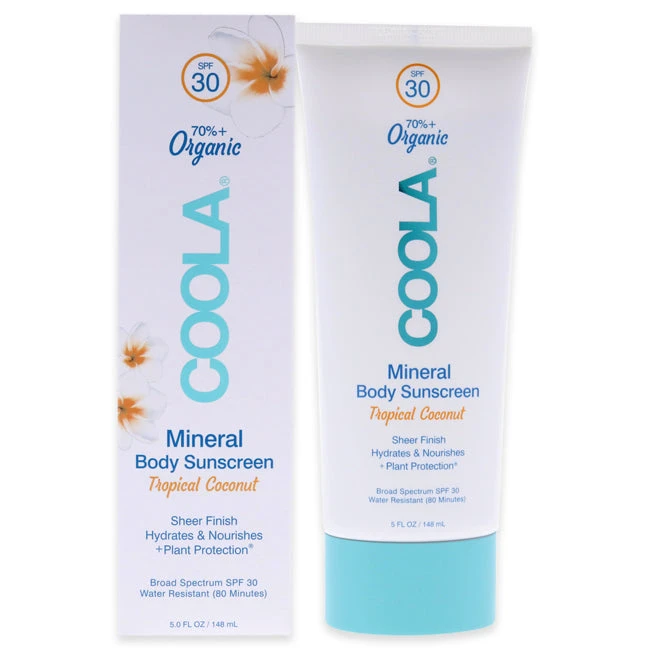 Coola Mineral Body Organic Sunscreen Lotion SPF 30 - Tropical Coconut By Coola For Unisex - 5 Oz Sunscreen
