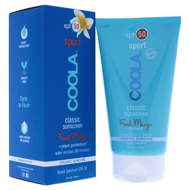 Coola Classic Sport Sunscreen Moisturizer SPF 50 - Fresh Mango By Coola For Unisex - 5 Oz Sunscreen