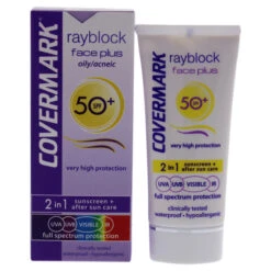 Covermark Rayblock Face Plus 2-in-1 Sunscreen Waterproof SPF50-Oily Skin By Covermark For Women - 1.69 Oz Sunscreen